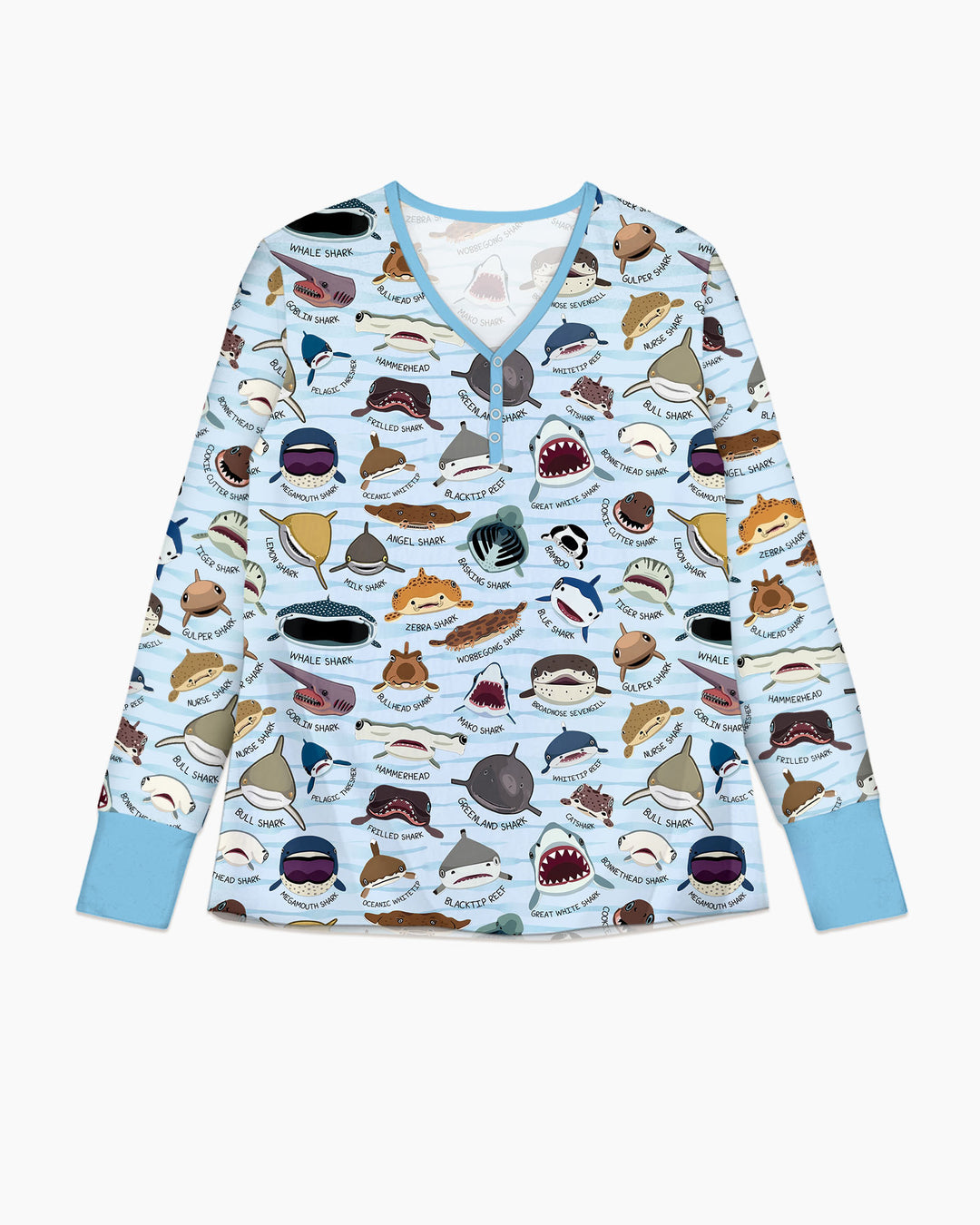 Shark Faces Bamboo Women Pajama Set
