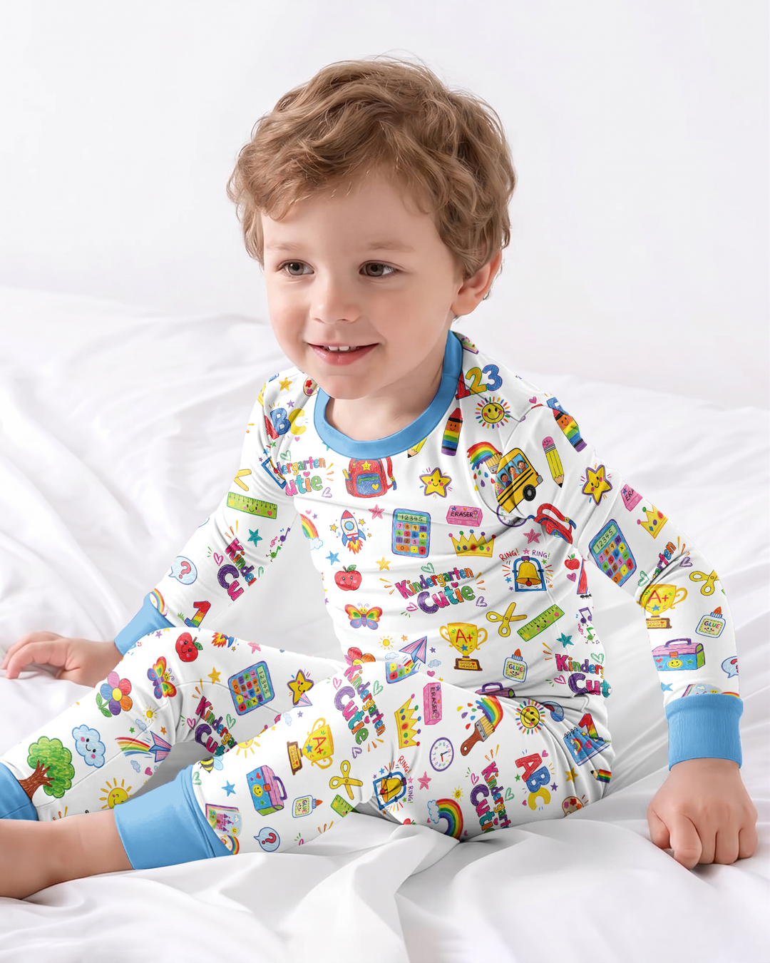 Kindergarten Cutie Bamboo Two Piece Long Sleeve Pajama Set