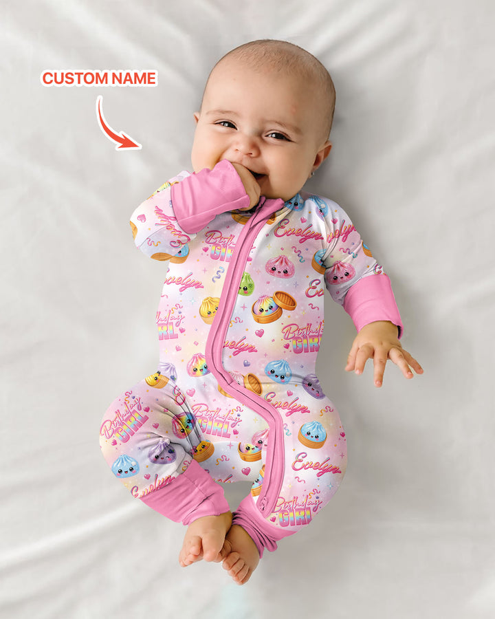Birthday Girl Glitter Dumpling Bamboo Convertible Zippy