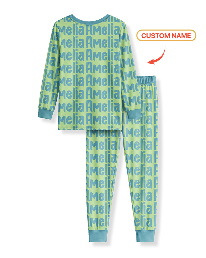 Little Letters Bamboo Two Piece Long Sleeve Pajama Set Bamboo Two Piece Long Sleeve Pajama Set
