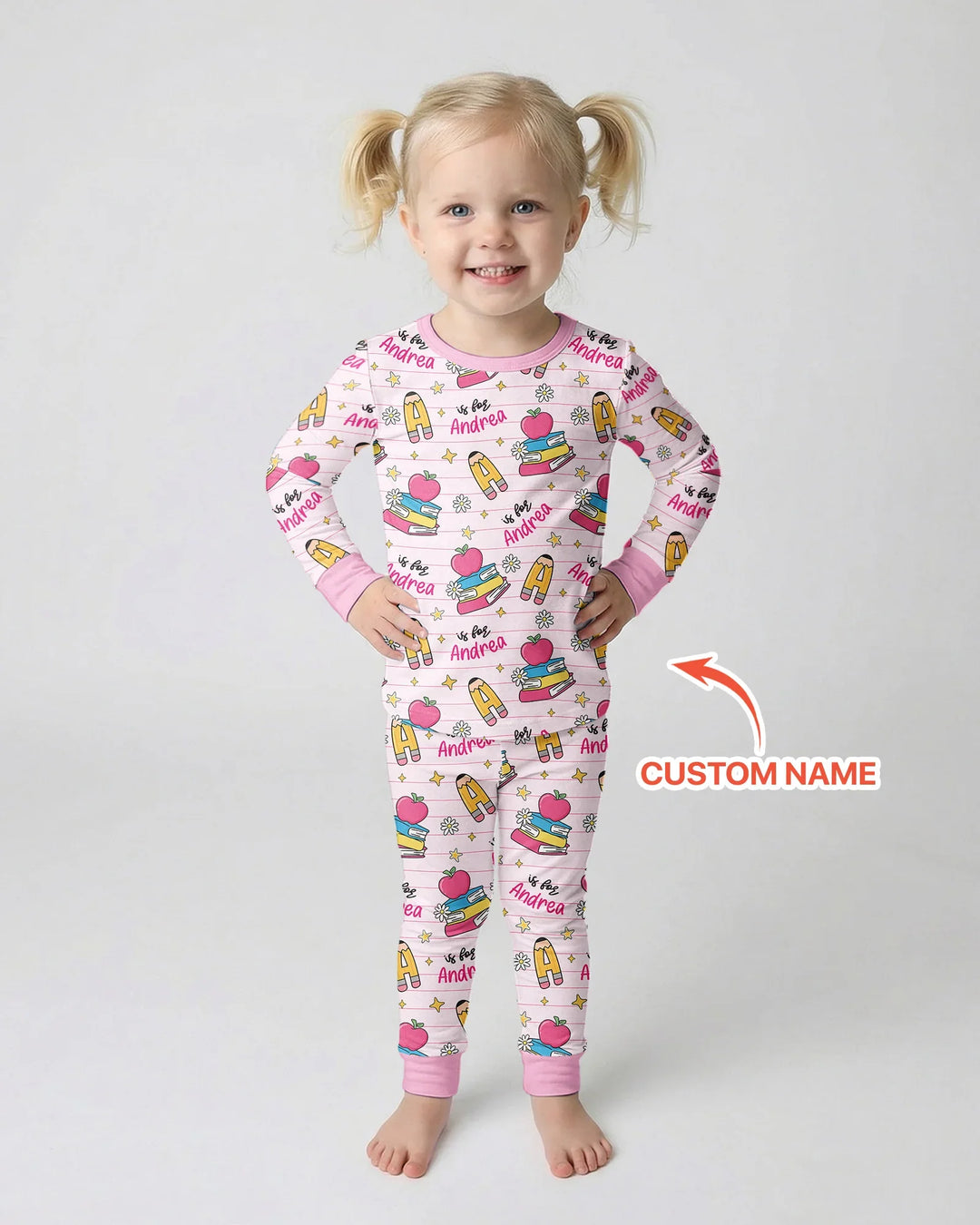 Conjunto de pijama de dos piezas de bambú con mangas largas, plantilla PERSONALIZADA