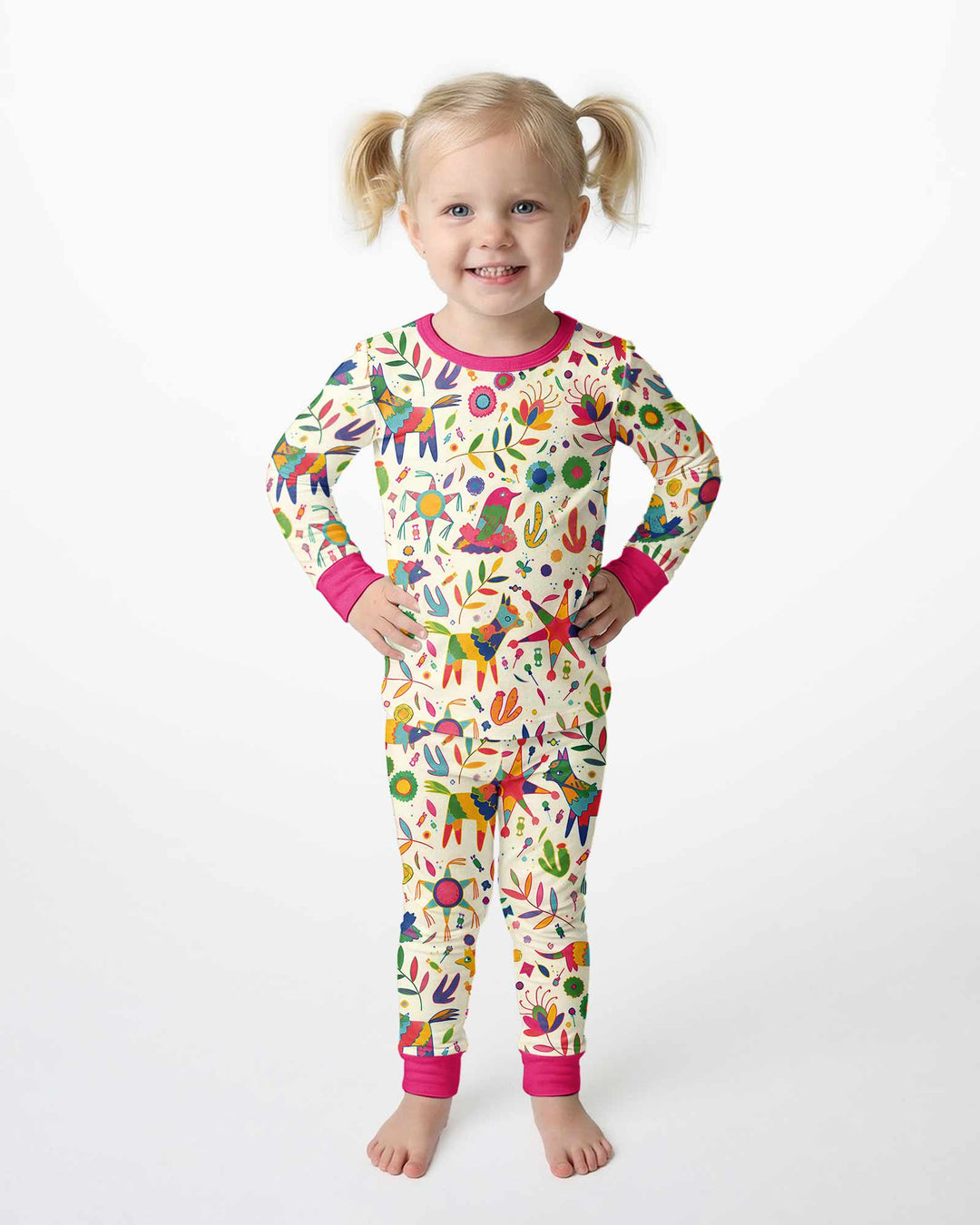 Zweiteiliges Langarm-Pyjama-Set mit Sommerfrüchten