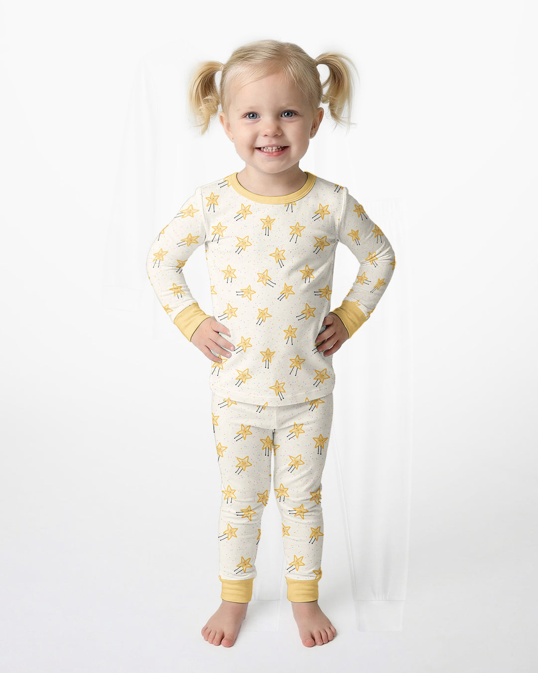 Happy Little Stars Family Matching Bamboo Two Piece Long Sleeve Pajama Set