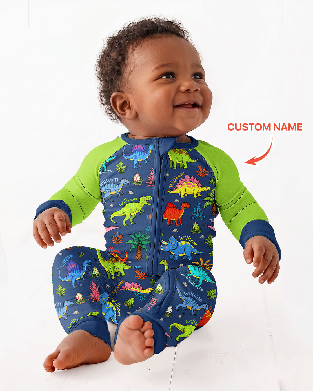 Dino Field Guide Custom Name Bamboo Convertible Zippy