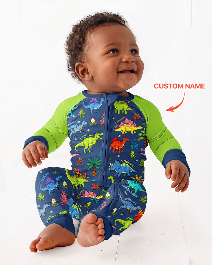 Dino Field Guide Custom Name Bamboo Convertible Zippy