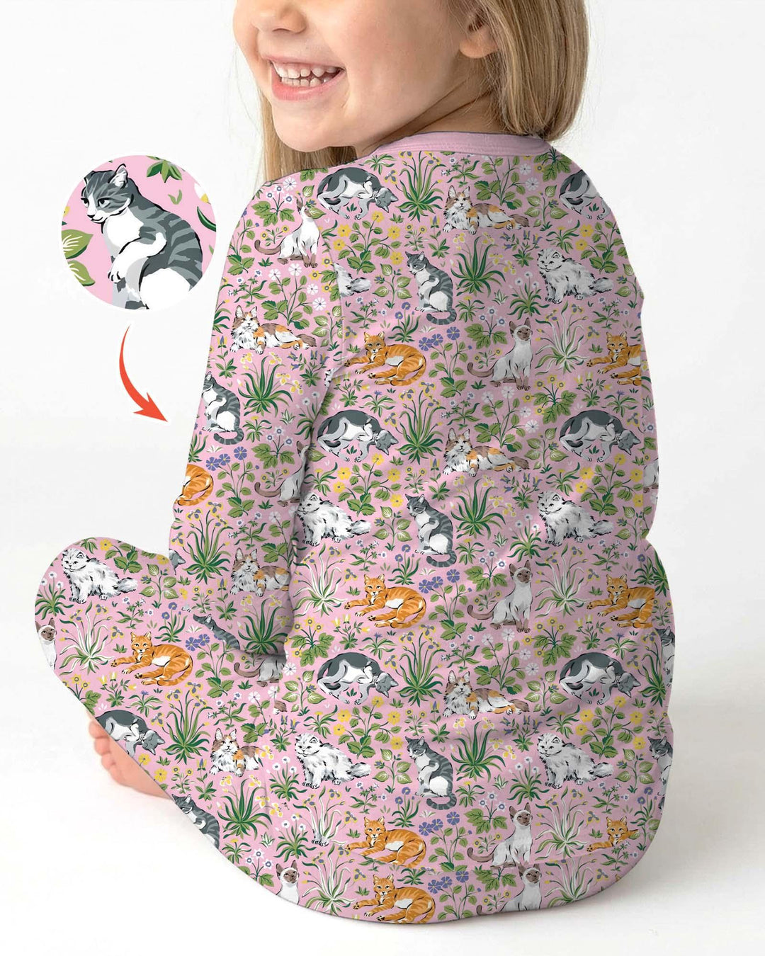Zweiteiliges Langarm-Pyjama-Set mit Sommerfrüchten