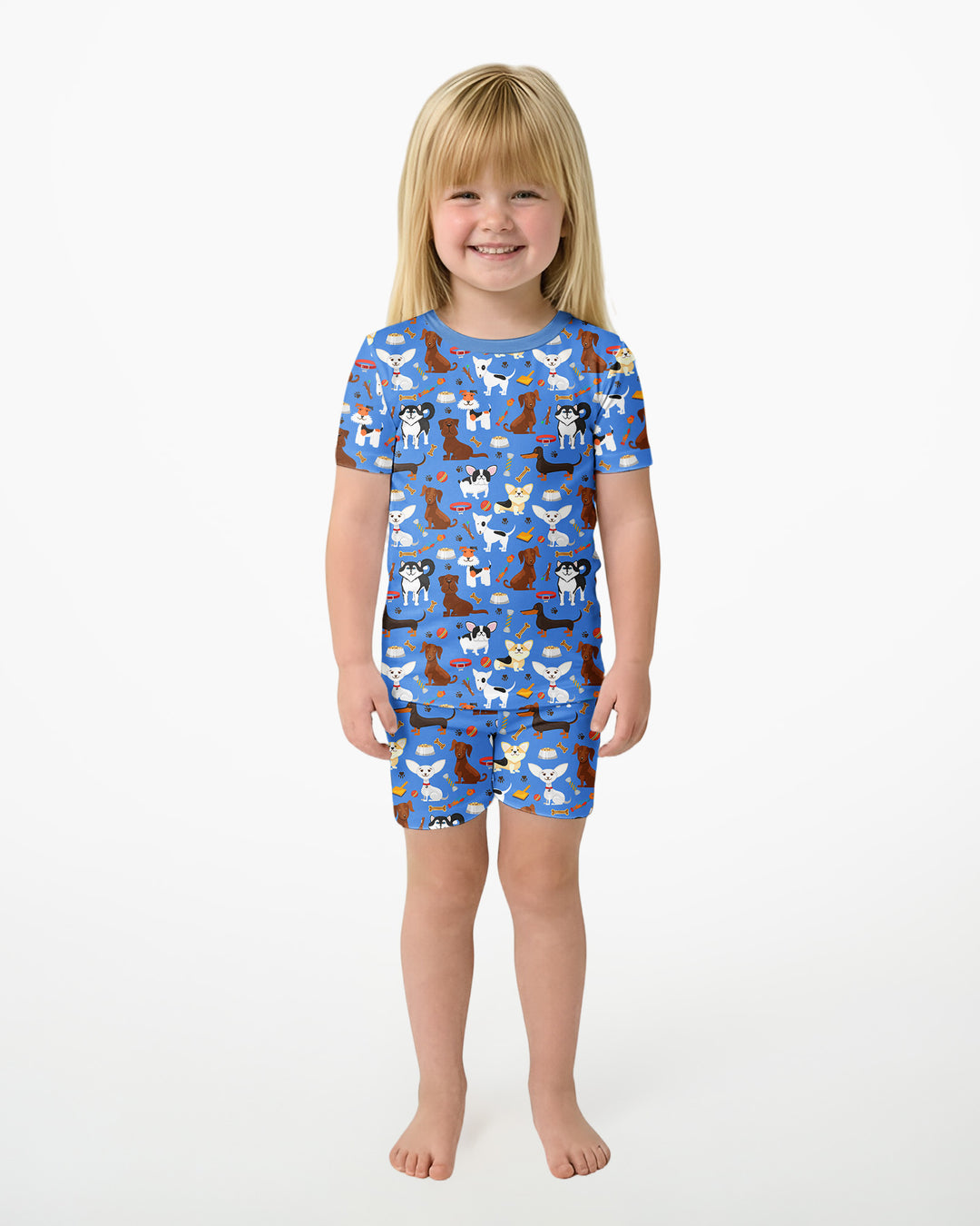 Dapper Dogs Bamboo Two Piece Short Sleeve Shorts Pajama Set