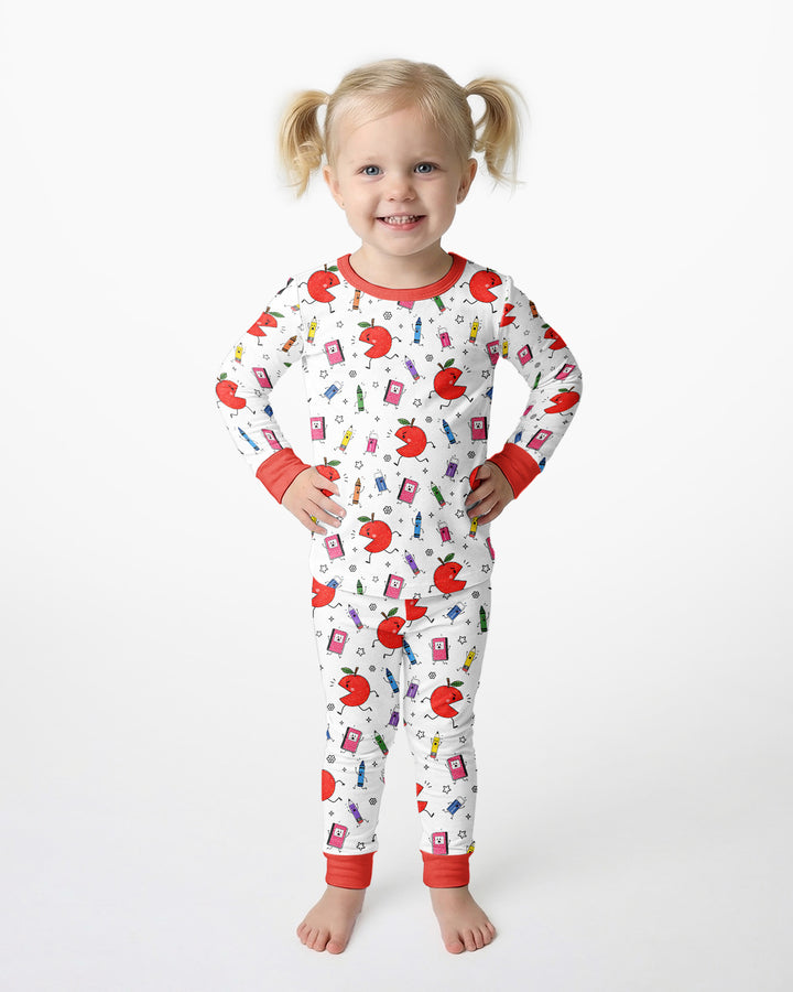 Zweiteiliges Langarm-Pyjama-Set mit Sommerfrüchten