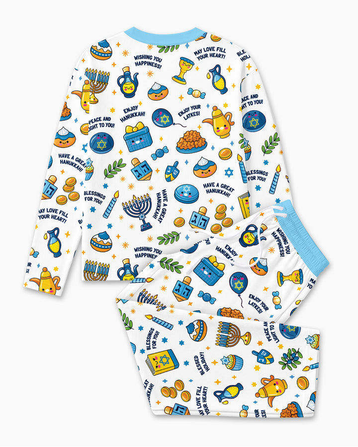 Kawaii Menorah Holiday Bamboo Men's Pajama Set