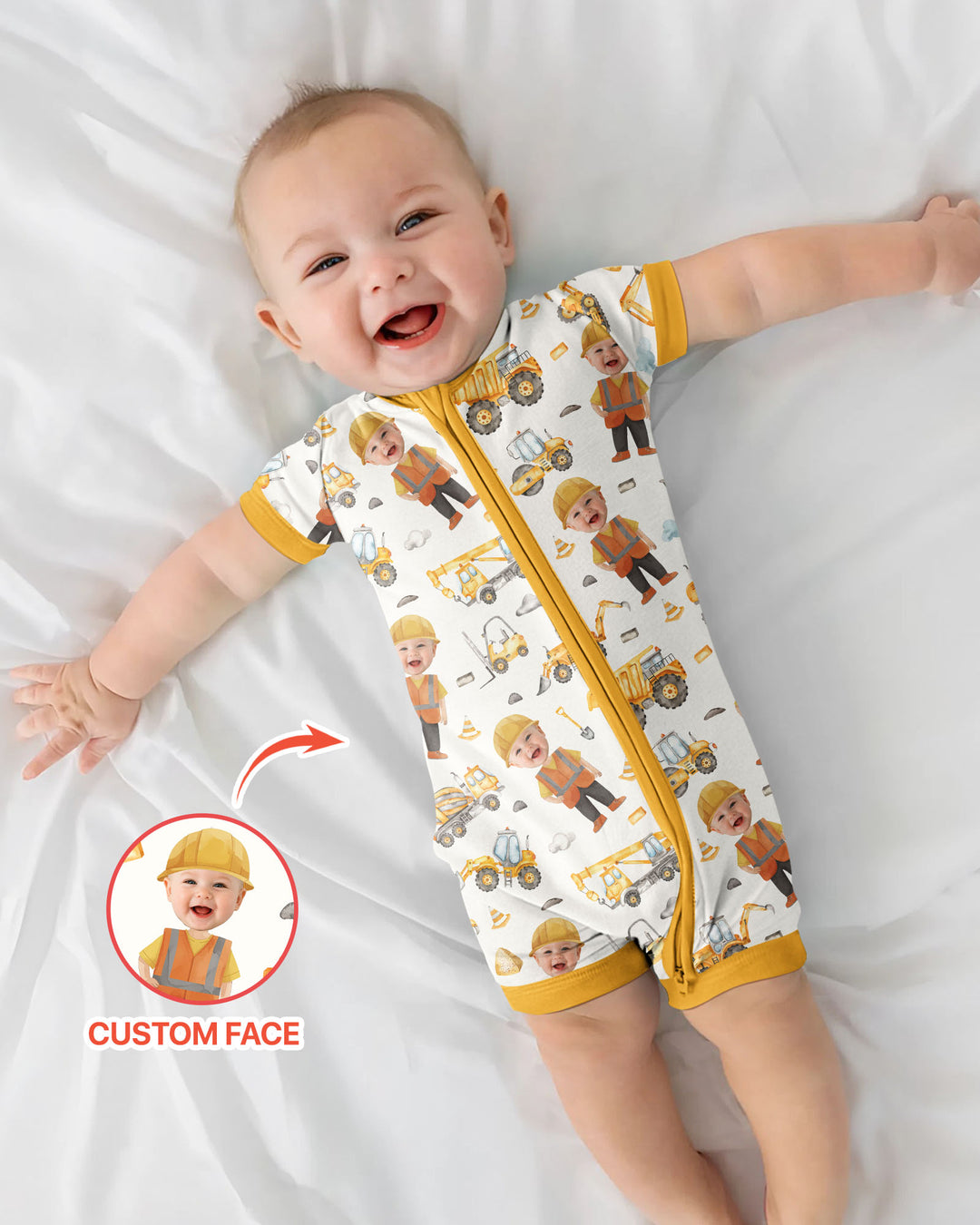 Custom Photo Little Builder  Bamboo Shorty Zippy