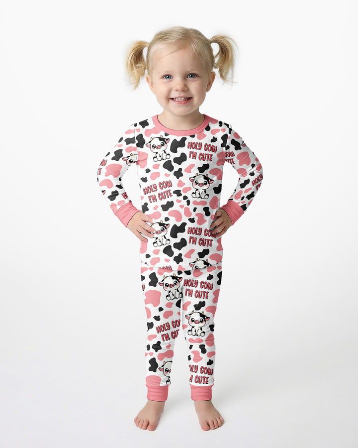 Holy Cow I'm Cute Bamboo Two Piece Long Sleeve Pajama Set