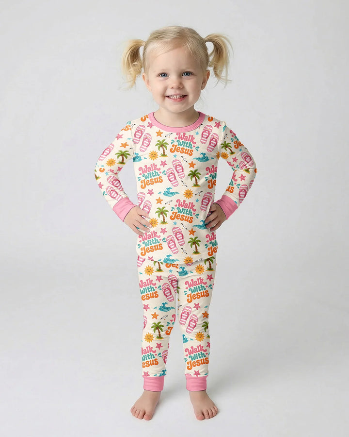 Conjunto de pijama de dos piezas de manga larga de bambú con estampados islámicos