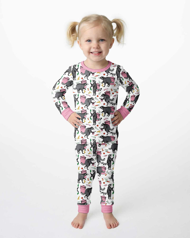 Trash Panda Adventures Bamboo Two Piece Long Sleeve Pajama Set