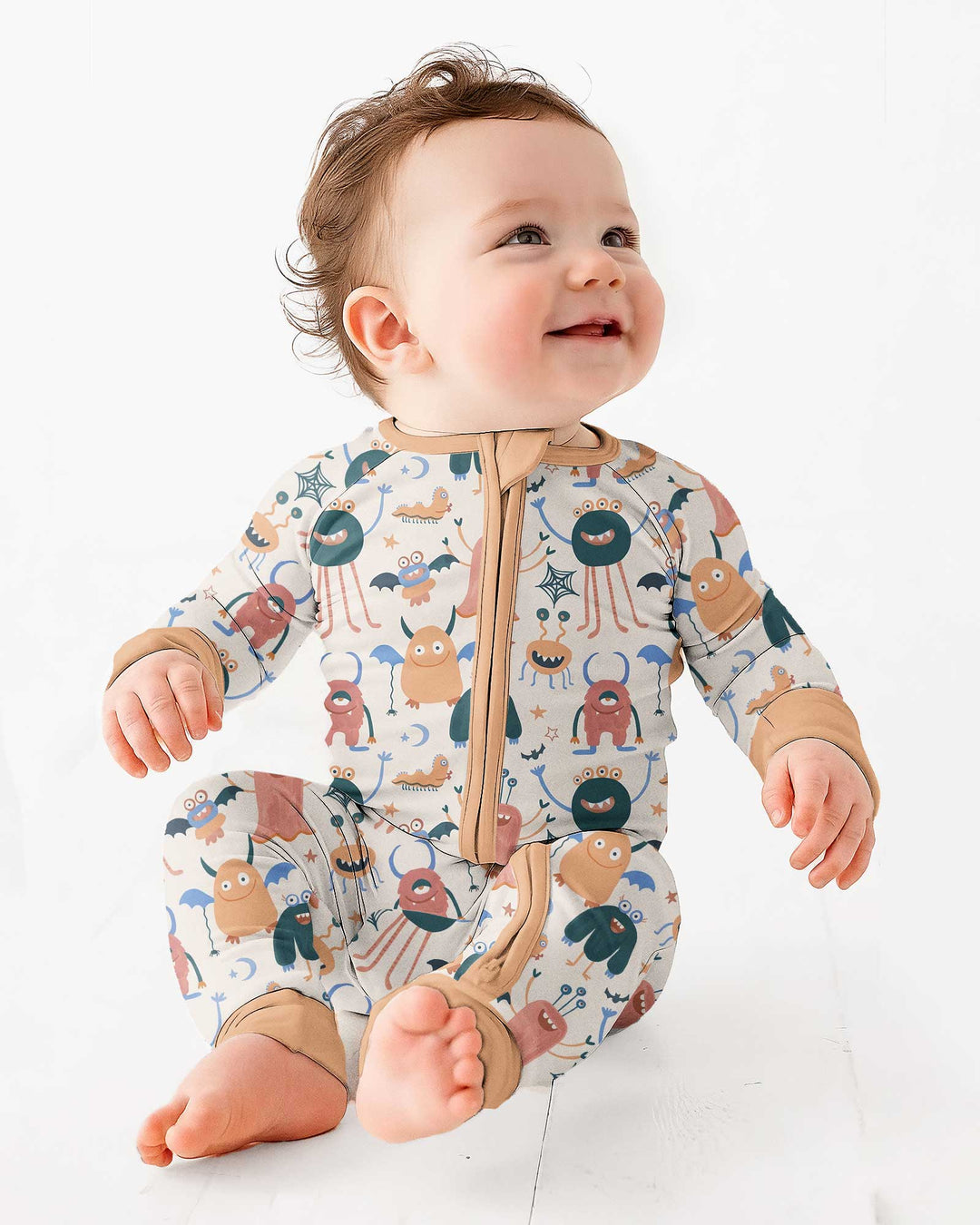 Monsters Fun Pastels Hand Painted Cute Bamboo Convertible Zippy