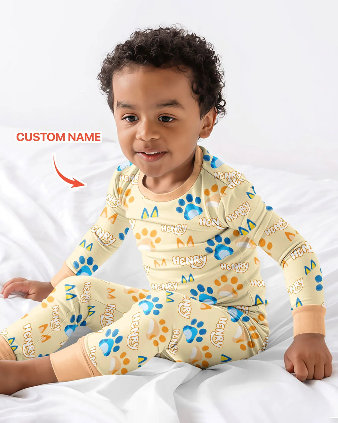 Conjunto de pijama de dos piezas de bambú con mangas largas, plantilla PERSONALIZADA