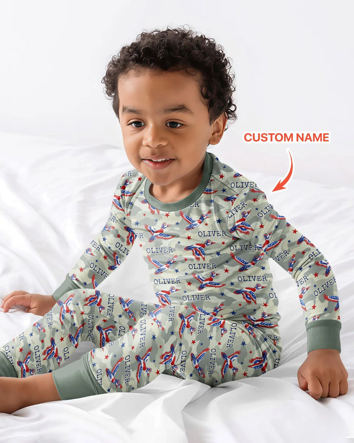 Zweiteiliges Langarm-Pyjama-Set mit Sommerfrüchten