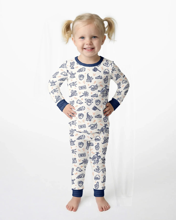 Zweiteiliges Langarm-Pyjama-Set mit Sommerfrüchten