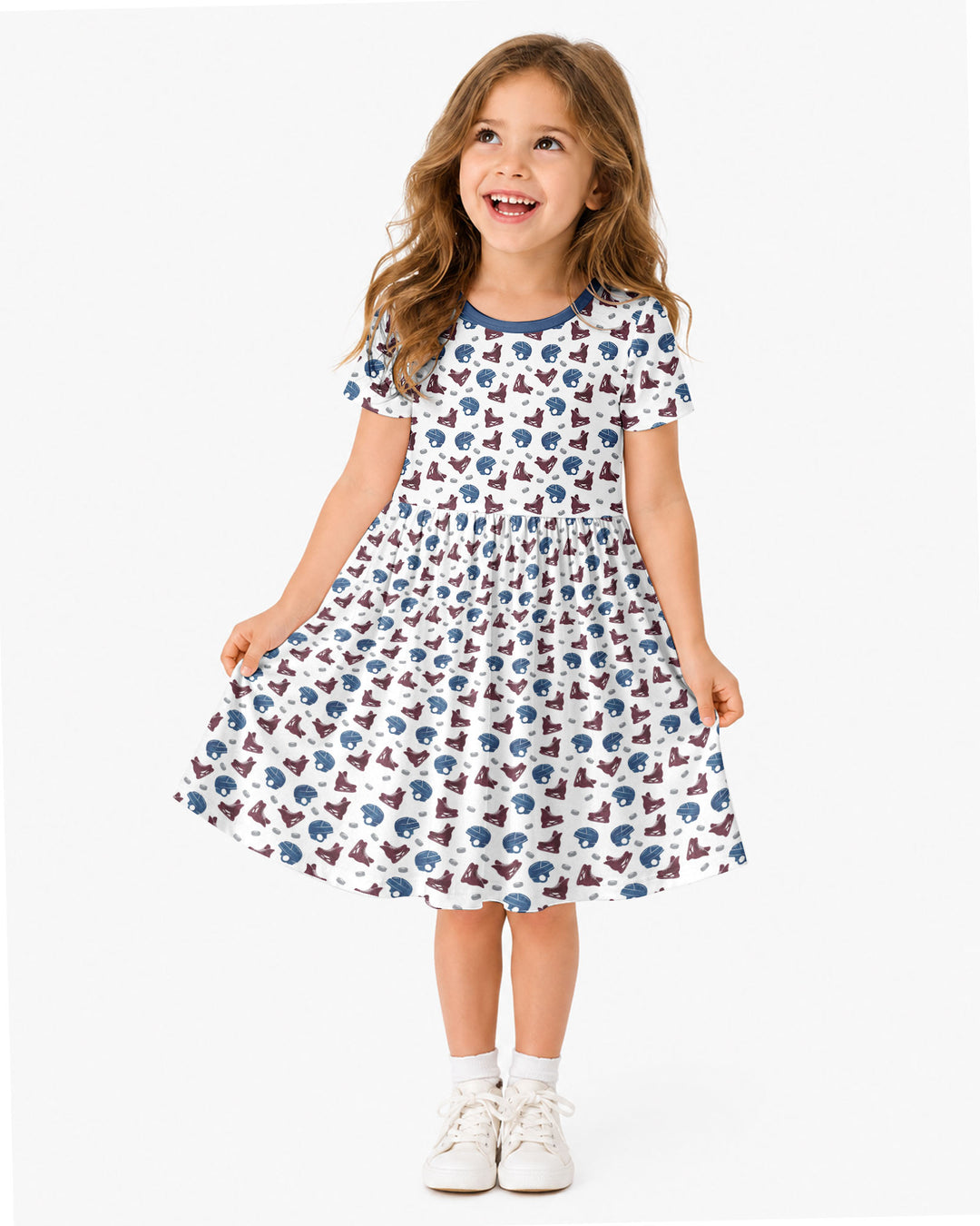 Hockey - Pucks & Gear Bamboo Twirl Dress