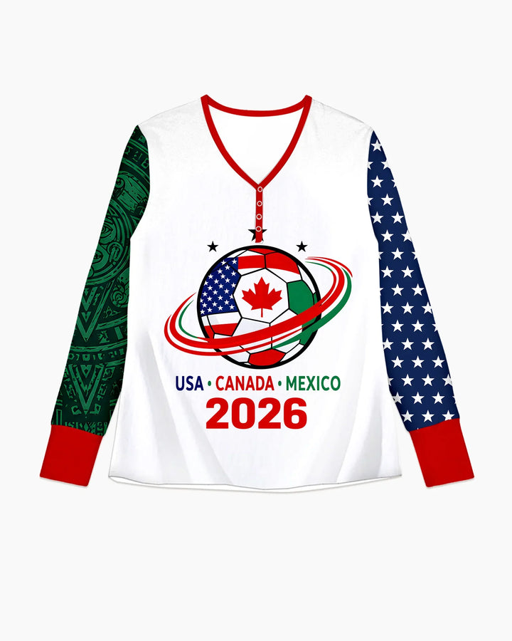 Soccer Cup USA Canada Mexico Bamboo Women Pajama Set