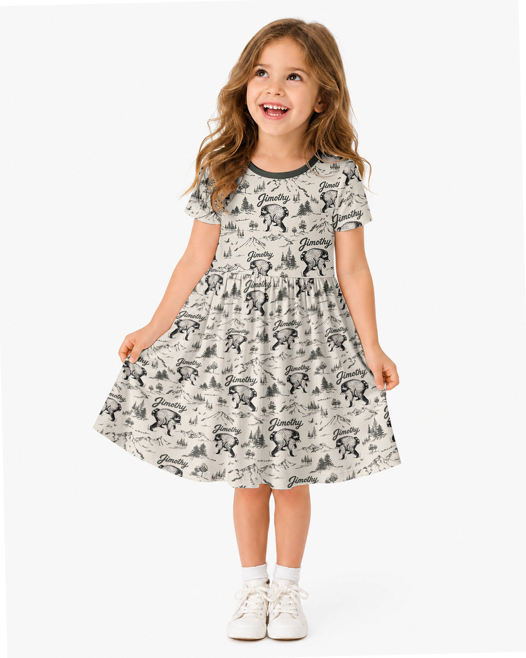 Vintage Jimothy Racoon Family Matching Bamboo Twirl Dress