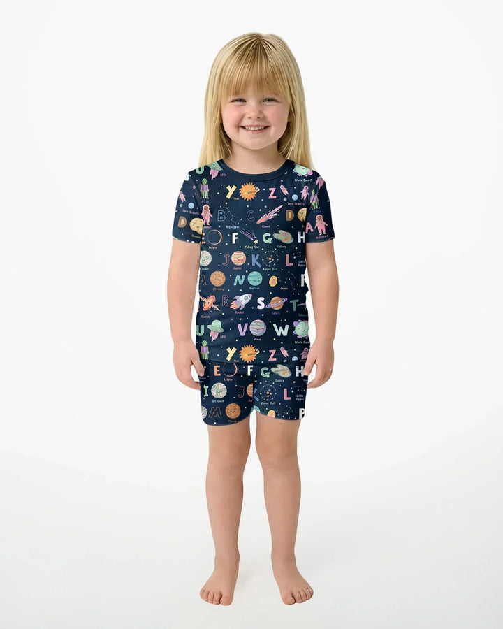 Schlafanzug-Set zweiteilig, kurze Ärmel, kurze Hose, Bambus