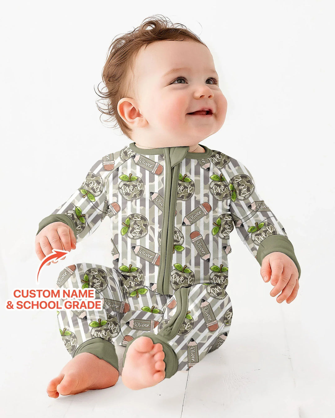 Gerippte Babykleidung mit individuellem Foto - Weich &amp; Skizzenhaft
