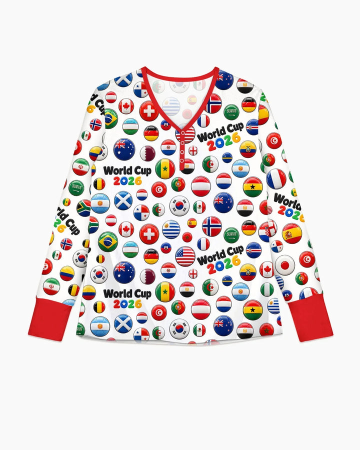 Soccer Cup All Country Balls Bamboo Women Pajama Set