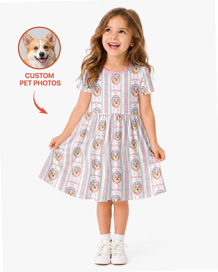 Custom Coquette Pet Photo Little Protector Bamboo Twirl Dress