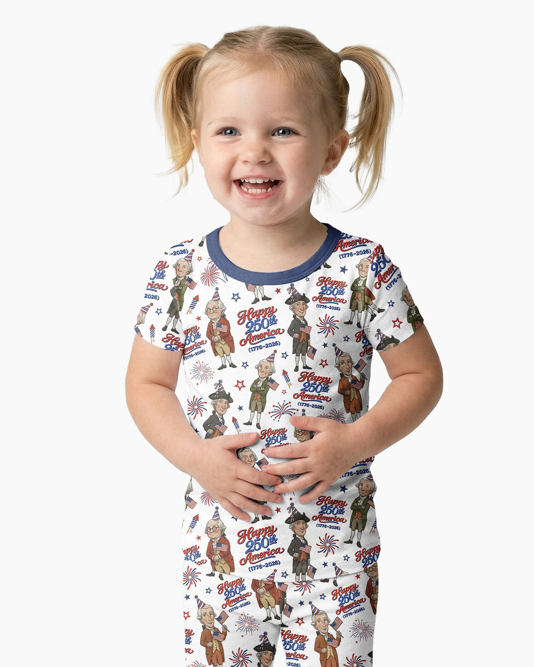 Party Like It's 1776 Family Matching Bamboo Two Piece Short Sleeve Pajama Set