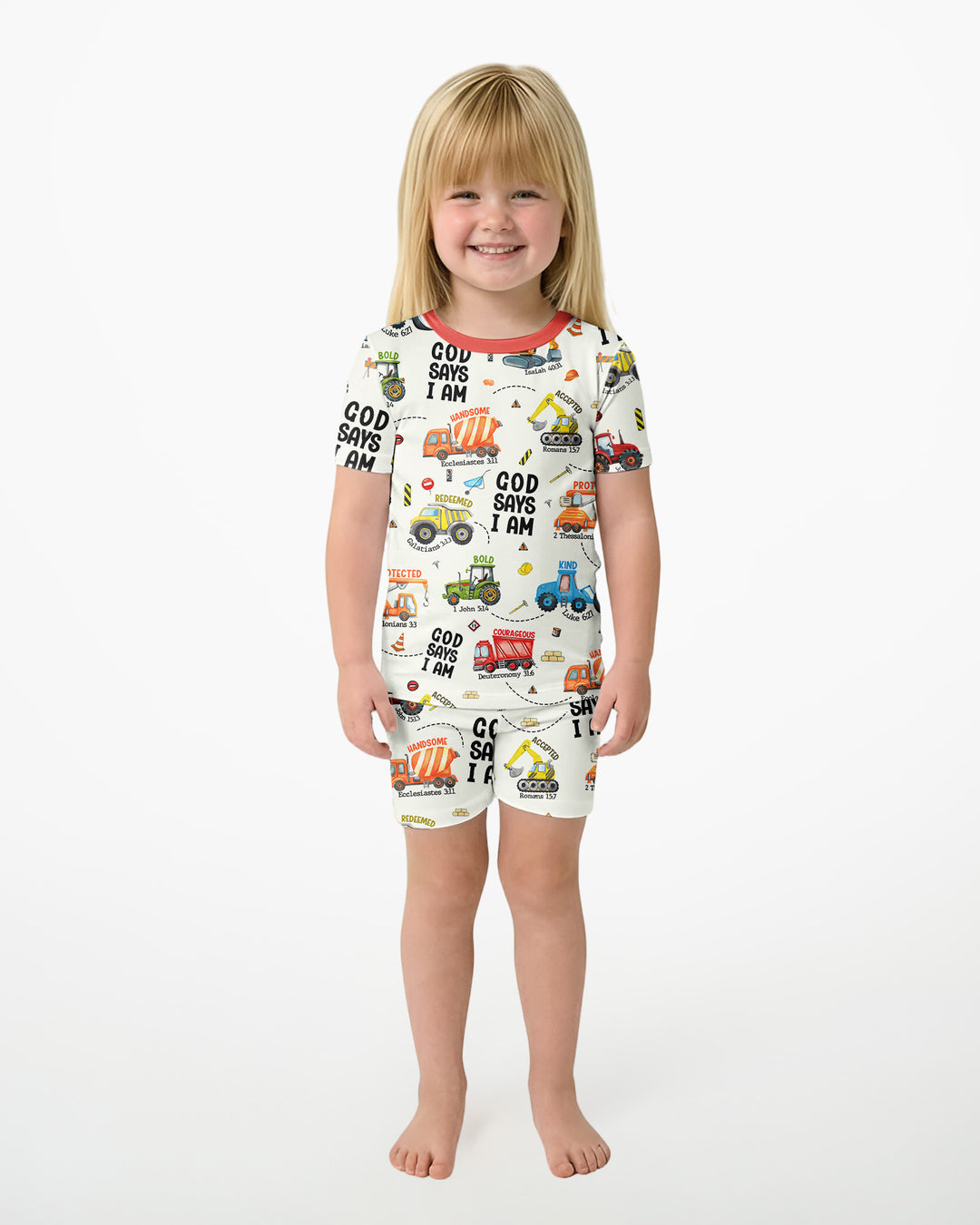 Dios Dice Soy Niño Bambú Conjunto de Pijama de Dos Piezas de Manga Corta y Pantalón Corto