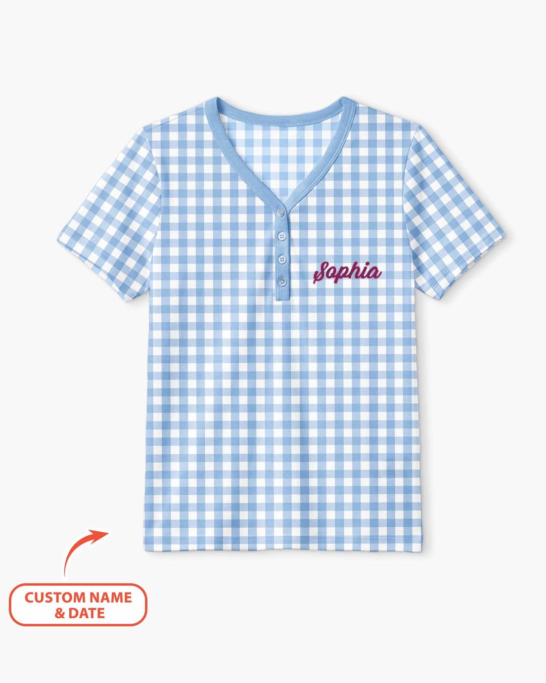 Embroidered Seersucker Bamboo Women Short Sleeve Short Pajama Set