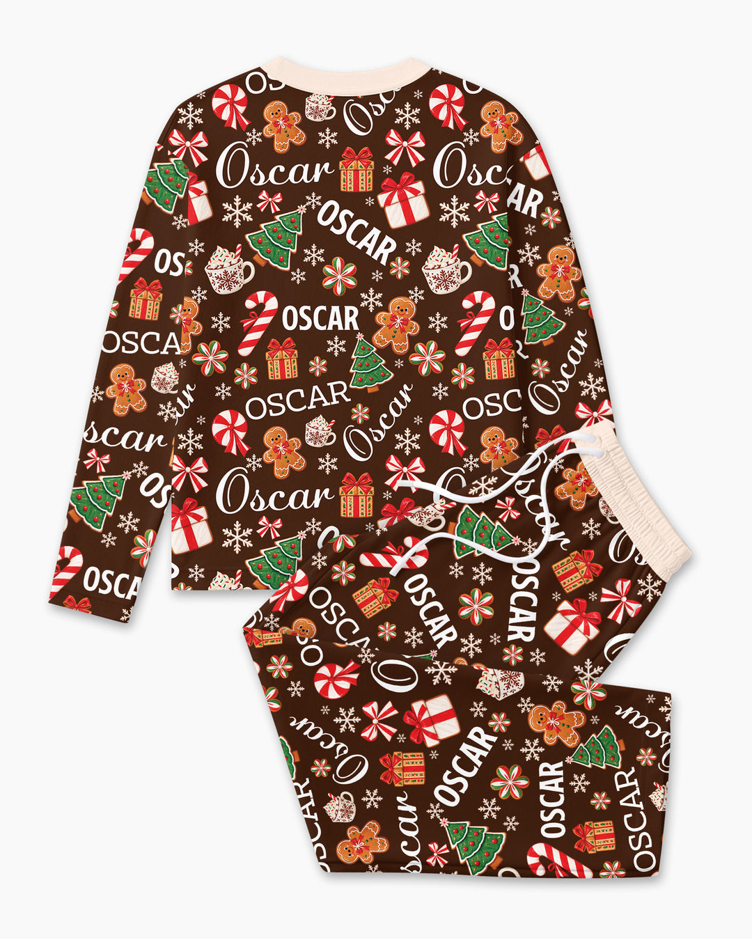 Merry Christmas Custom Name Bamboo Men's Pajama Set