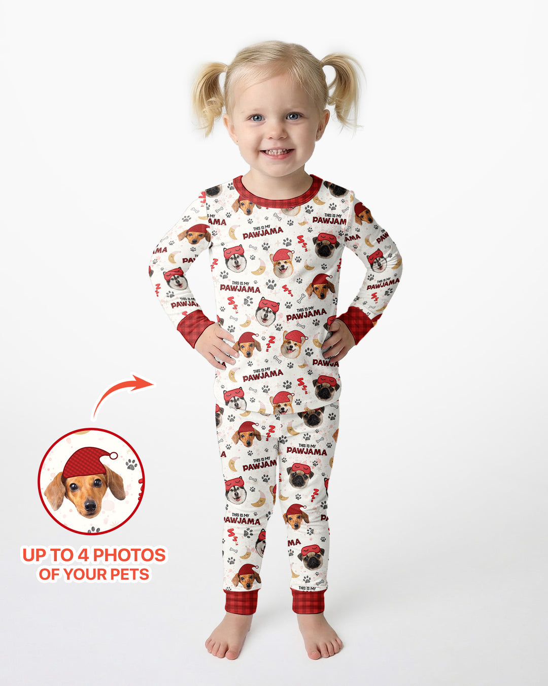 Custom Pet Photo This Is My Pawjama Bamboo Two Piece Long Sleeve Pajama Set