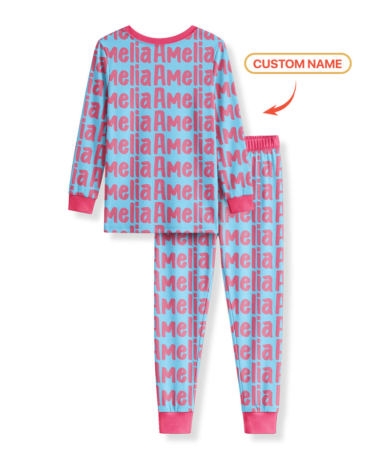 Little Letters Bamboo Two Piece Long Sleeve Pajama Set Bamboo Two Piece Long Sleeve Pajama Set