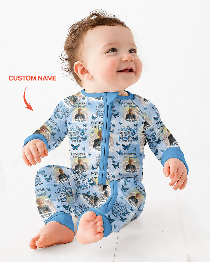 Custom Photo Forever In My Heart Family Matching Bamboo Convertible Zippy