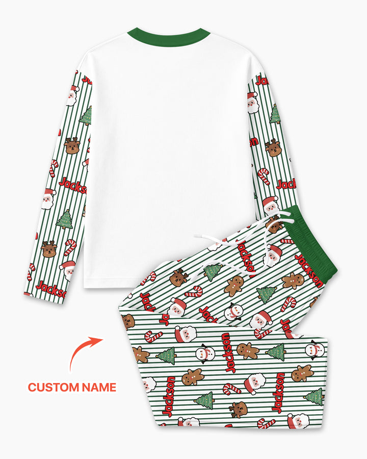 Custom Name Funny Christmas Crossing Bamboo Men's Pajama Set