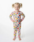 Back To School Fruit Alphabet Bamboo Two Piece Long Sleeve Pajama Set