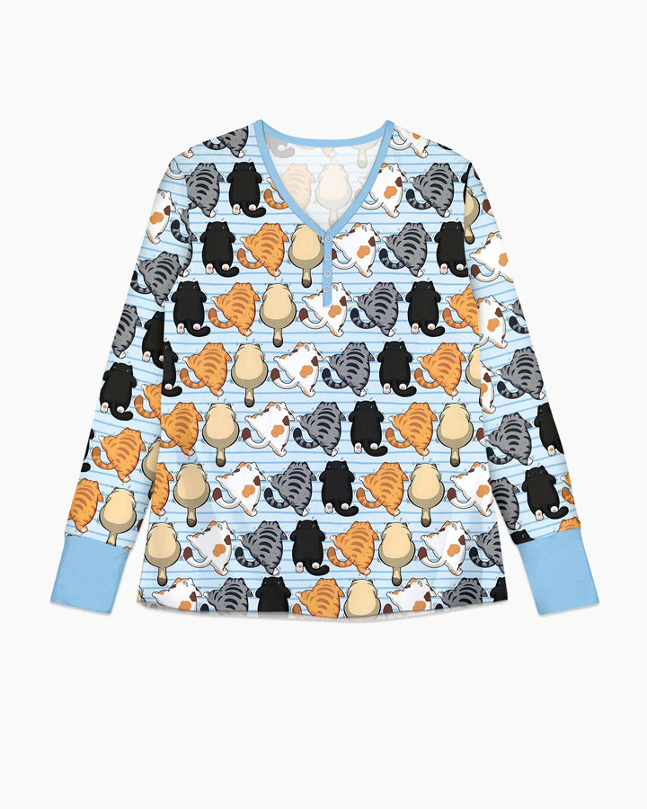 Funny Cat Butts Club Family Matching Bamboo Women Pajama Set