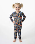 Zweiteiliges Langarm-Pyjama-Set mit Sommerfrüchten