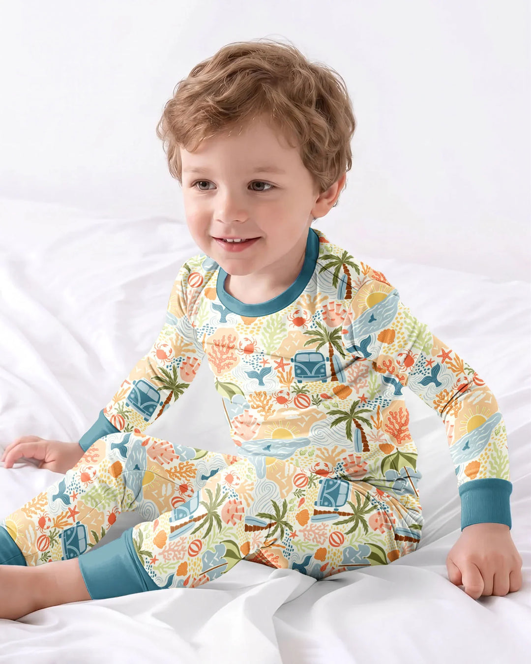 Conjunto de pijama de dos piezas de bambú con mangas largas, plantilla PERSONALIZADA