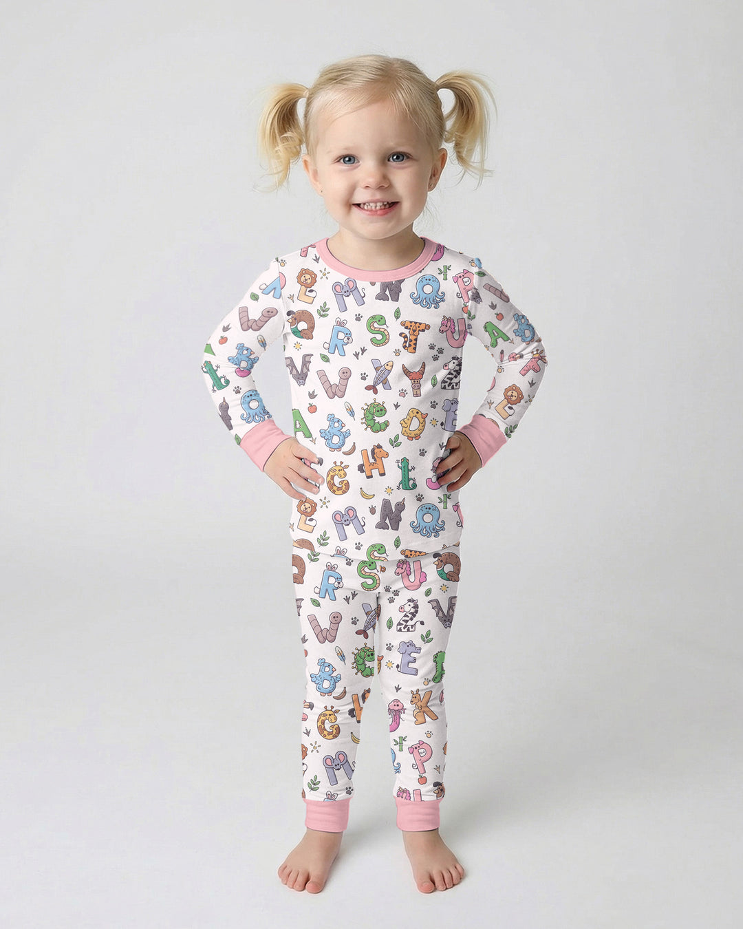 Zweiteiliges Langarm-Pyjama-Set mit Sommerfrüchten