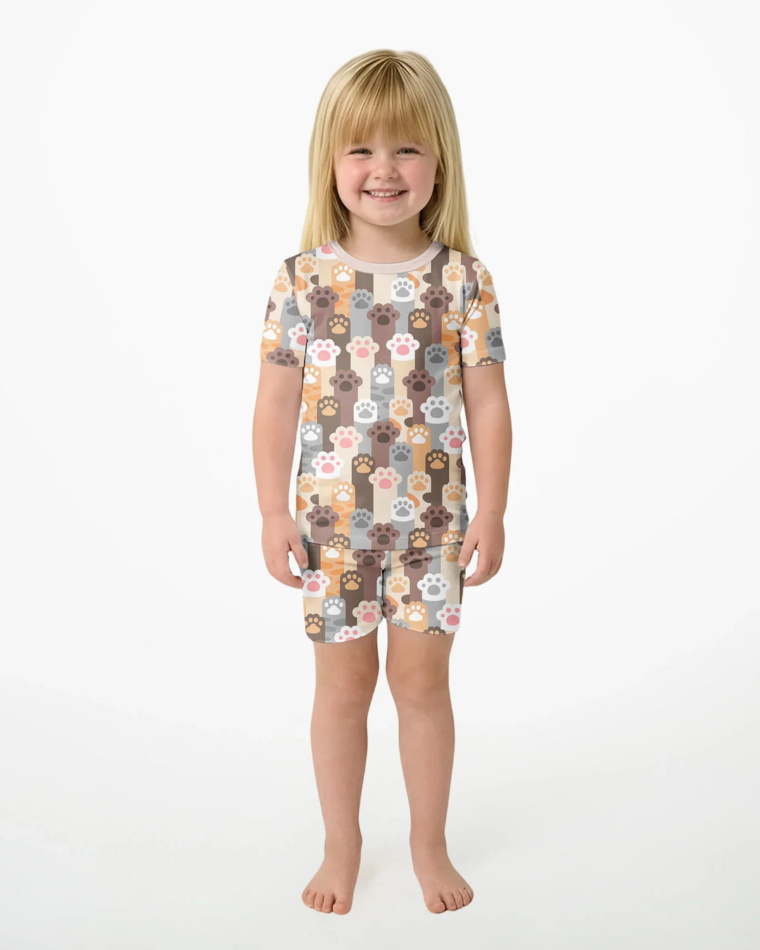Grabby Paws Bamboo Two Piece Short Sleeve Shorts Pajama Set