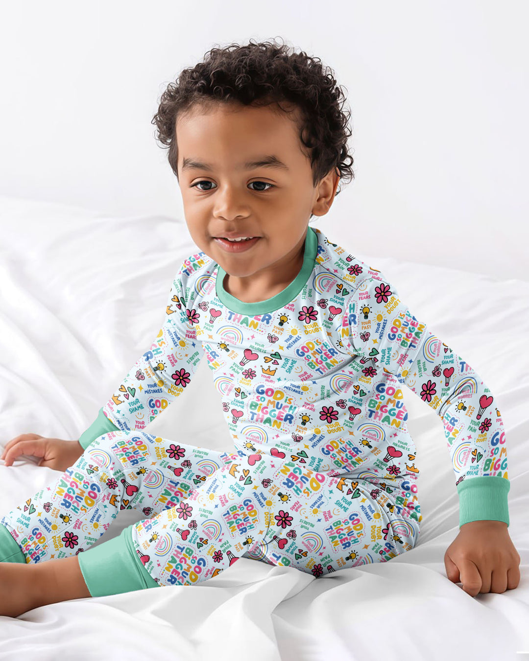 God Is So Much Bigger Bamboo Two Piece Long Sleeve Pajama Set