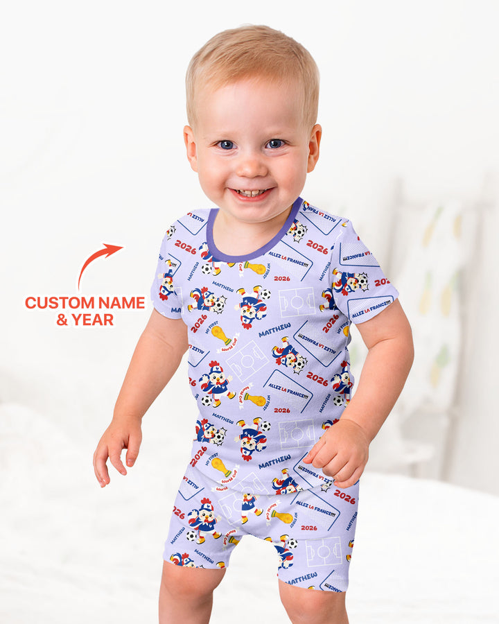 Pijama de bambú de dos piezas de manga corta con pantalón corto, plantilla personalizada