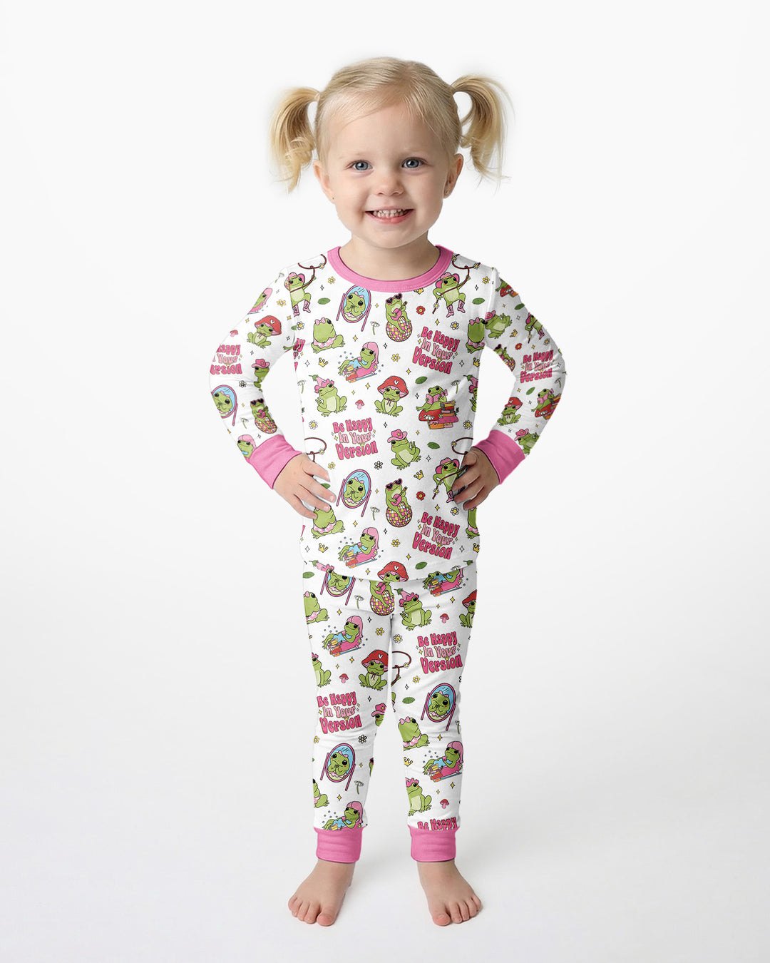 Be Happy In Your Version Bamboo Two Piece Long Sleeve Pajama Set