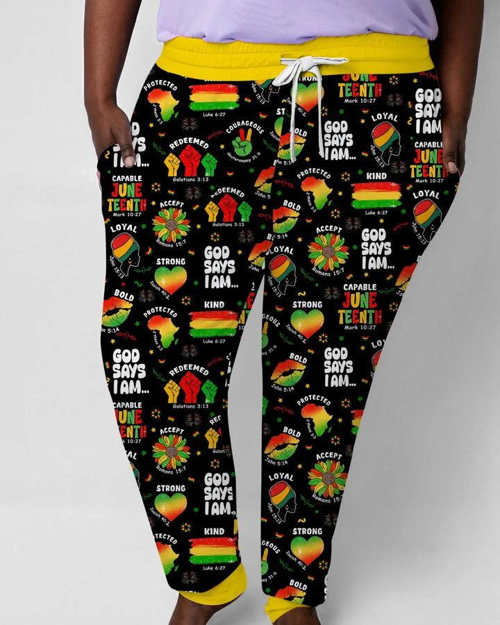 God Says I Am Juneteenth Blessings Bamboo Women Pajama Set
