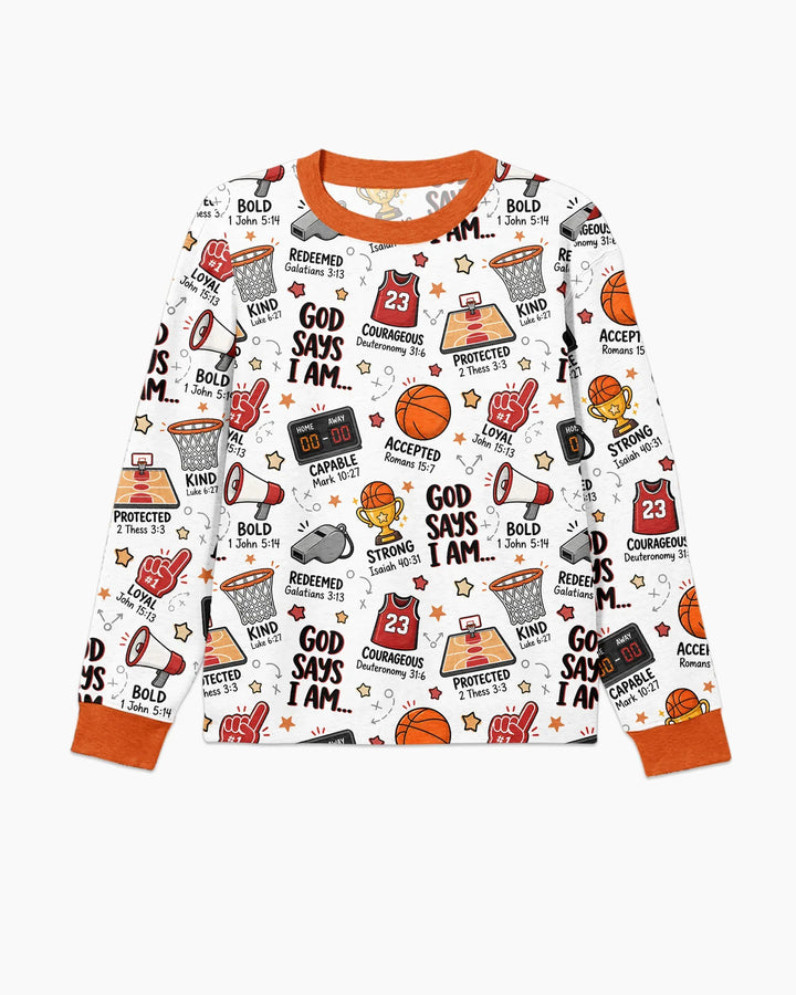 Basketball God Says I Am Bamboo Men's Pajama Set