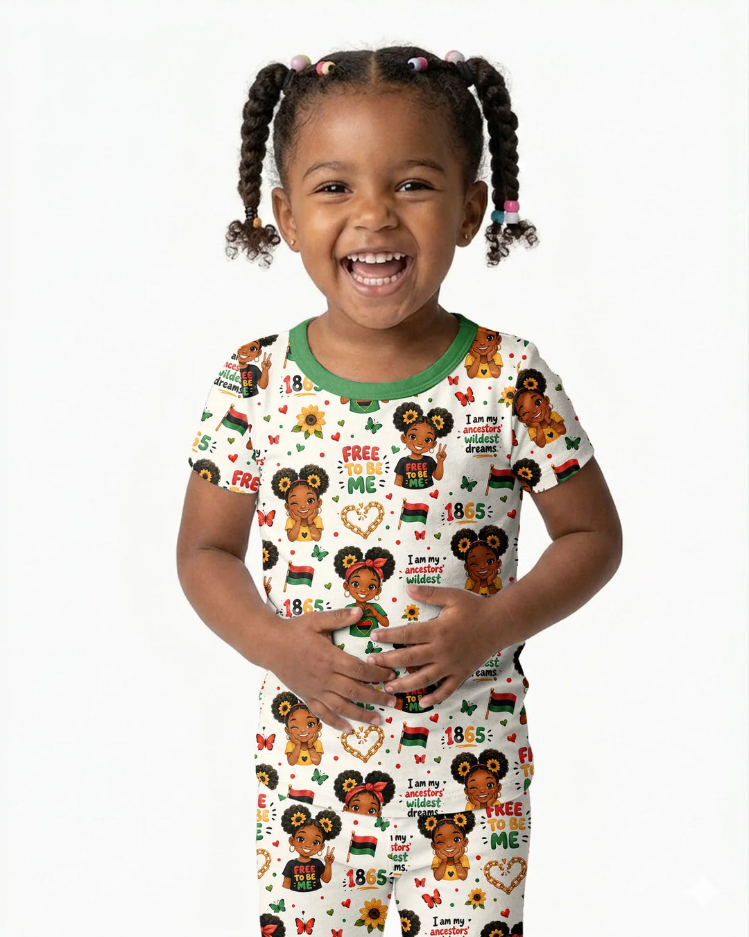 Zweiteiliges, kurzärmliges Pyjama-Set mit Marienkäfern