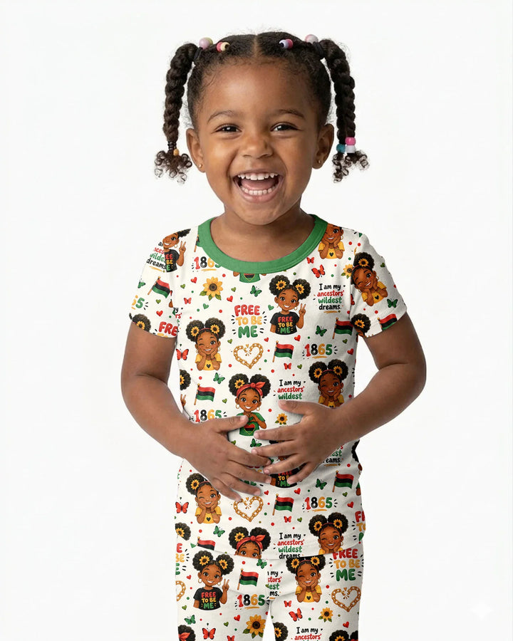 Zweiteiliges, kurzärmliges Pyjama-Set mit Marienkäfern