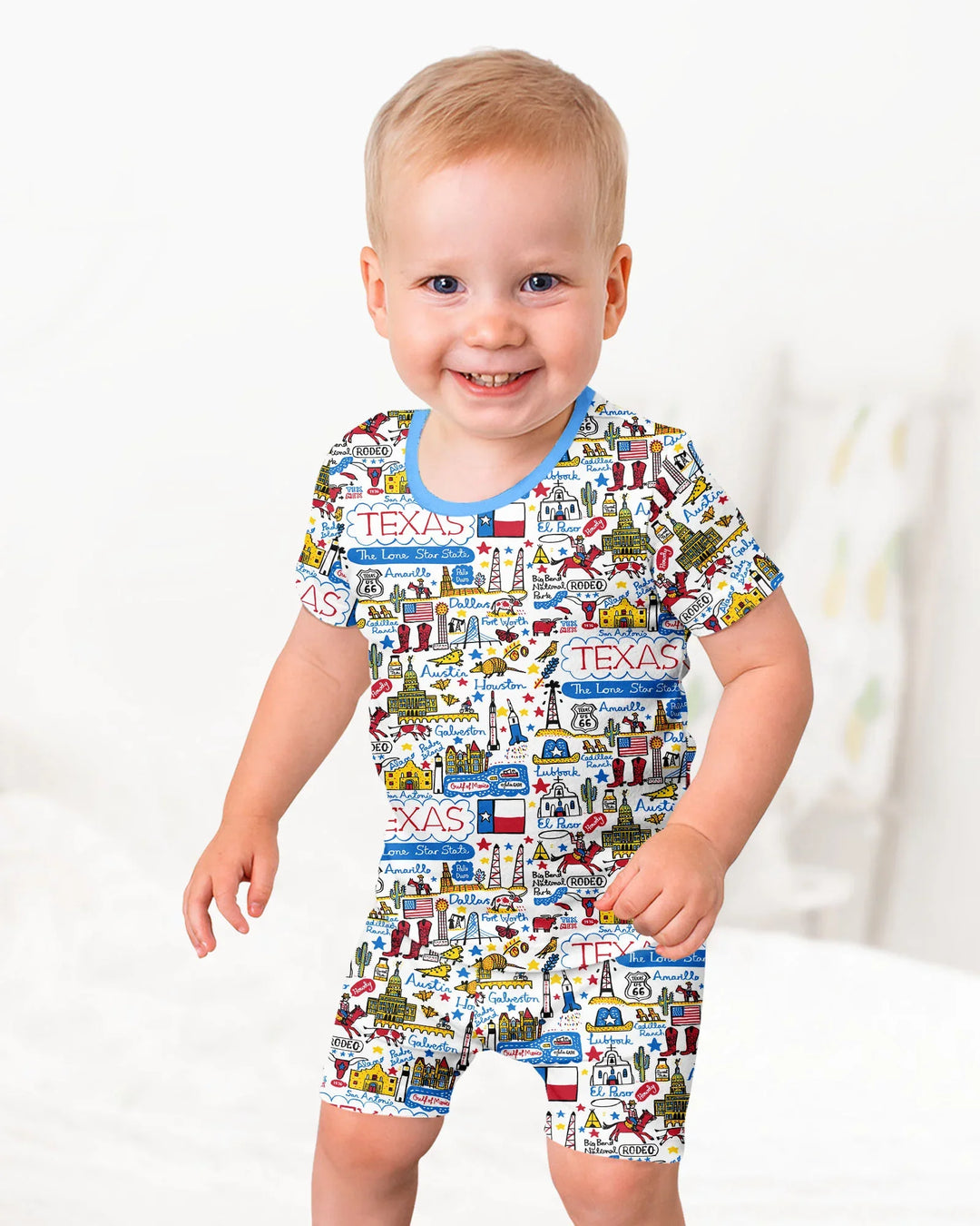 Lone Star State Bamboo Two Piece Short Sleeve Shorts Pajama Set